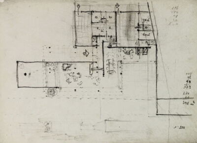 Hubbe House, Magdeburg, Germany, Interior and Exterior Perspective and Plan