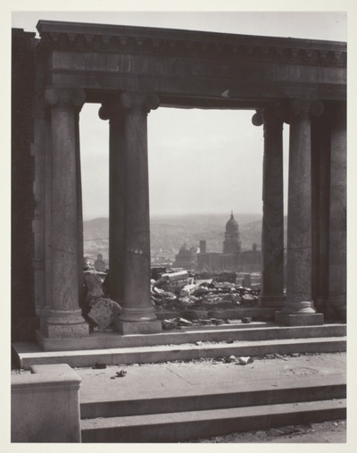 Ruins of the City Hall Through the Portal of the Towne Mansion, Nob Hill, San Francisco Earthquake and Fire