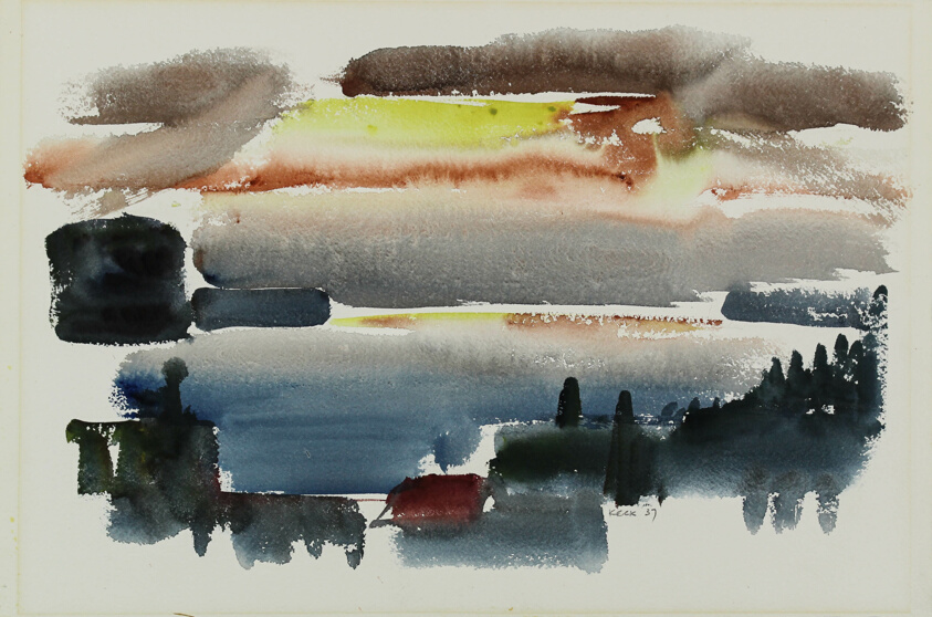 Landscape with Lake and View of Orchard, Perspectives