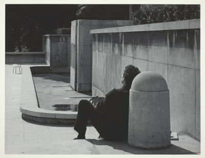 Boy Resting on Museum Steps, Paris, France