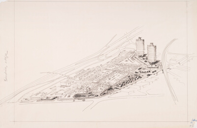 Burns-Jackson Community Redevelopment, Dayton, Ohio, Perspective Sketch