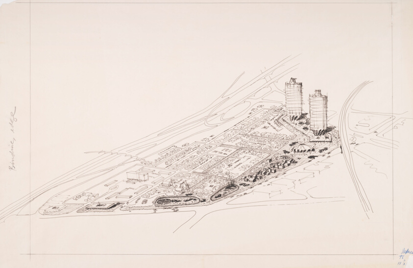 Burns-Jackson Community Redevelopment, Dayton, Ohio, Perspective Sketch