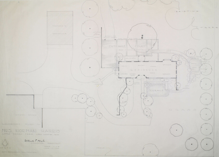 Mrs. Norman Harris House, Lake Geneva, Wisconsin, Landscape Plan