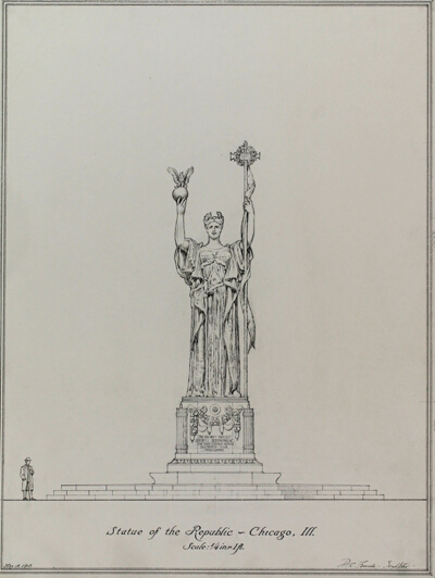 Statue of the Republic, Chicago, Illinois, Elevation of a Reduced-Scale Copy