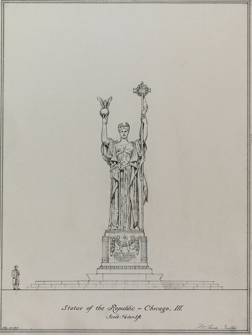 Statue of the Republic, Chicago, Illinois, Elevation of a Reduced-Scale Copy