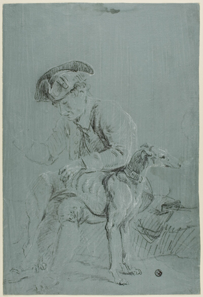 Seated Man with Dog