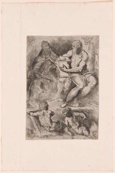 Saint Jerome and a Pope with Two Putti (Saint Jerome and Pope Damasus)