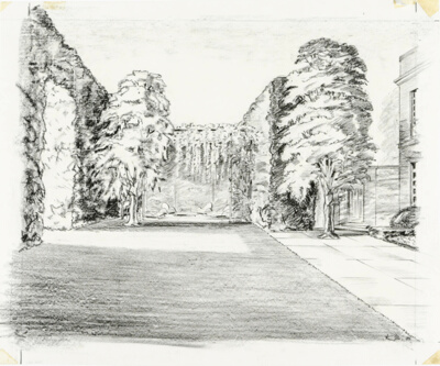Miss Bertha Evans House, Palm Beach, Florida, Lounging Area Perspective