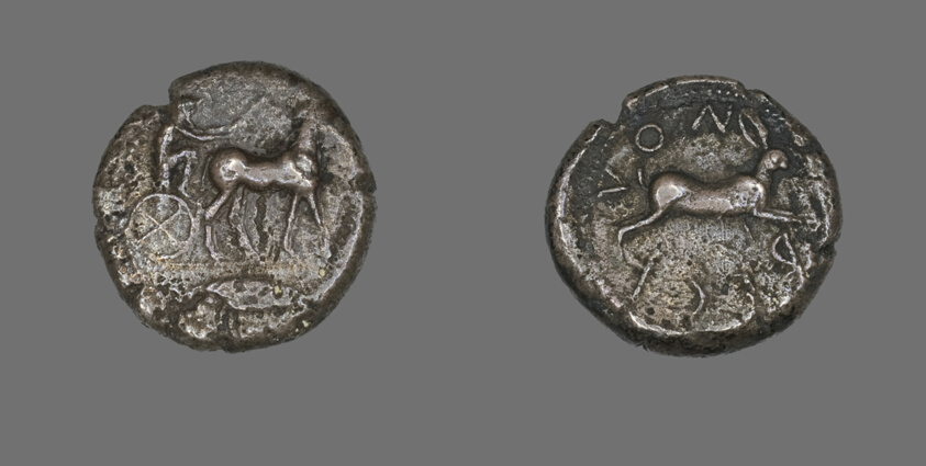 Tetradrachm (Coin) Depicting a Charioteer