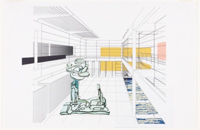 Arts Club of Chicago Proposal, Interior Perspective Collage