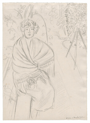 Woman with a Shawl, in a Garden