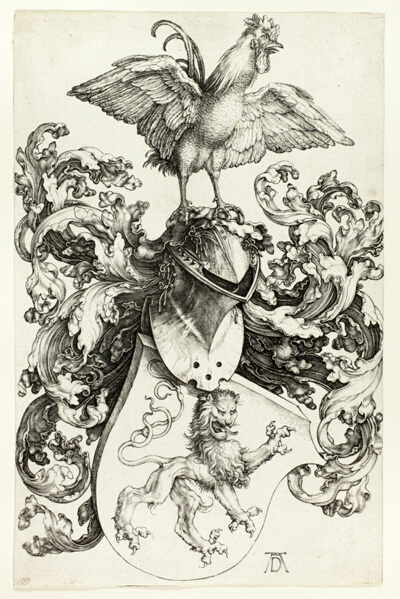 Coat of Arms with Lion and Rooster