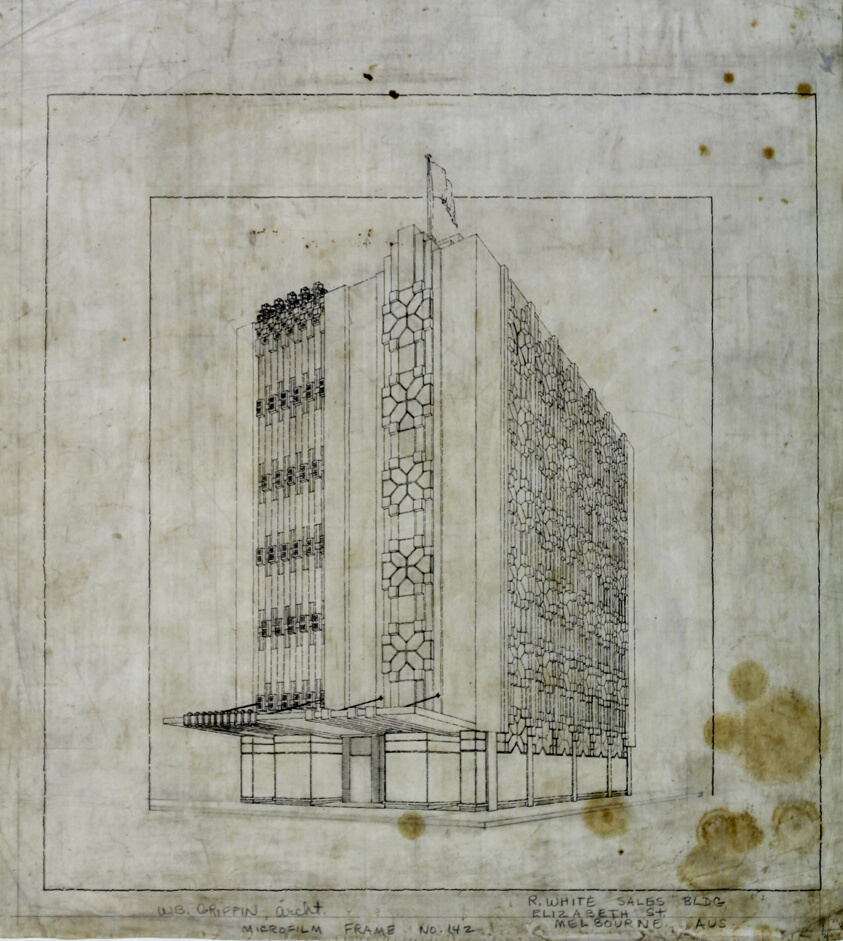 R. White Sales Building, Melbourne, Australia, Exterior Perspective