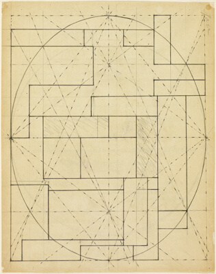 Facade Elevation Study for "Interrelation of Volumes from the Ellipsoid" 