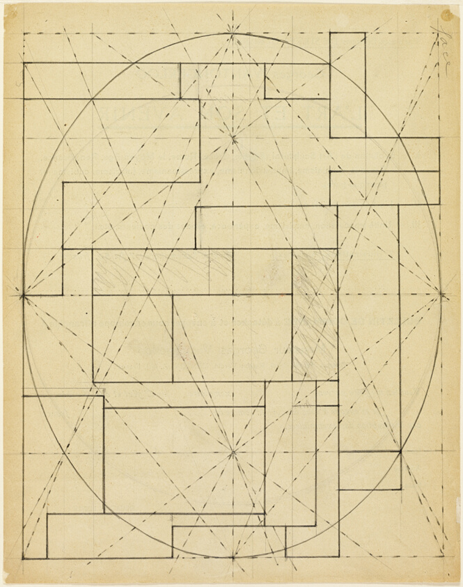 Facade Elevation Study for "Interrelation of Volumes from the Ellipsoid" 