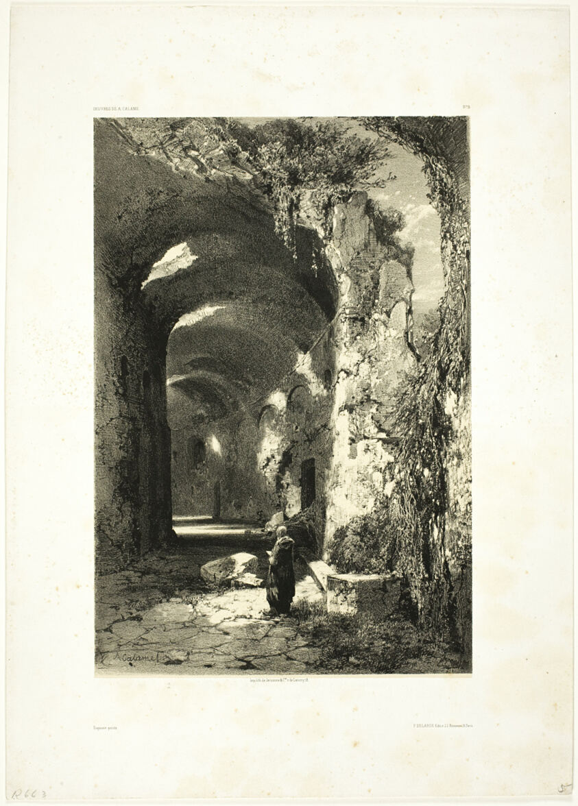 Ruin of an Amphitheatre at Pouzzoles (Kingdom of Naples), plate 9 from Oeuvres de A. Calame