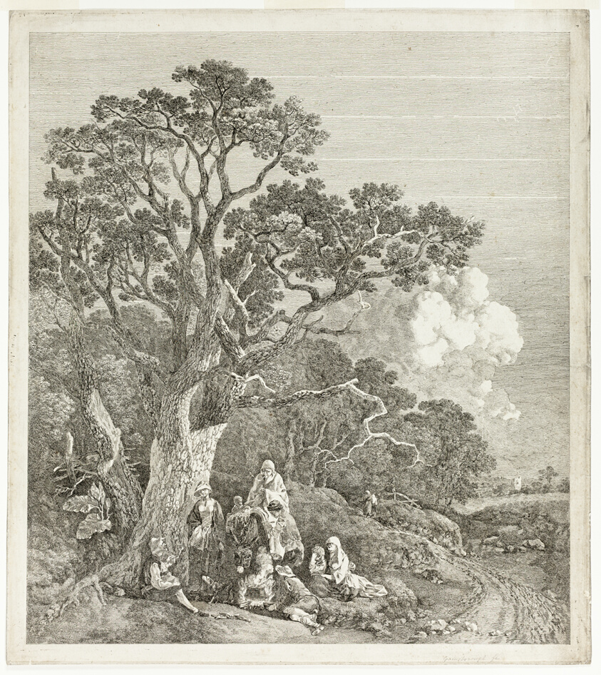Wooded Landscape with Gypsies Gathered Round a Fire