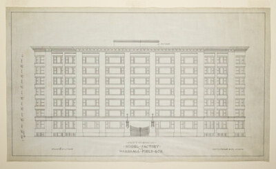 Marshall Field & Company Model Factory, Chicago, Illinois, Front Elevation