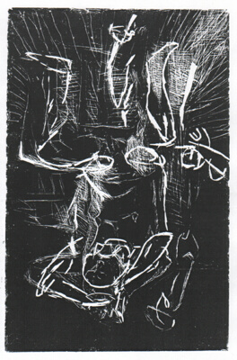 Sitting Man, Arms over his Head