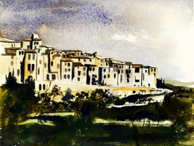 Tourrette sur Loup, France, Travel Sketch
