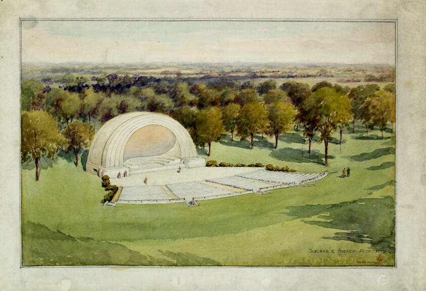 Bandshell for Maytag Park, Newton, Iowa, Perspective Rendering
