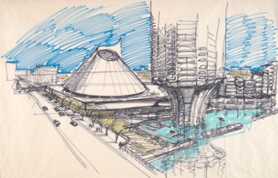 River City IA, Chicago, IL, Perspective Sketch