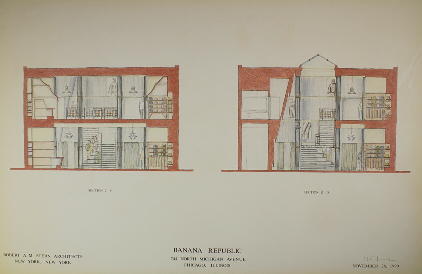 Banana Republic Building, Chicago, Illinois, Sections C-C and D-D