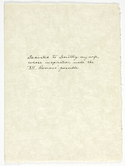 Dedication Page, from XII Romans