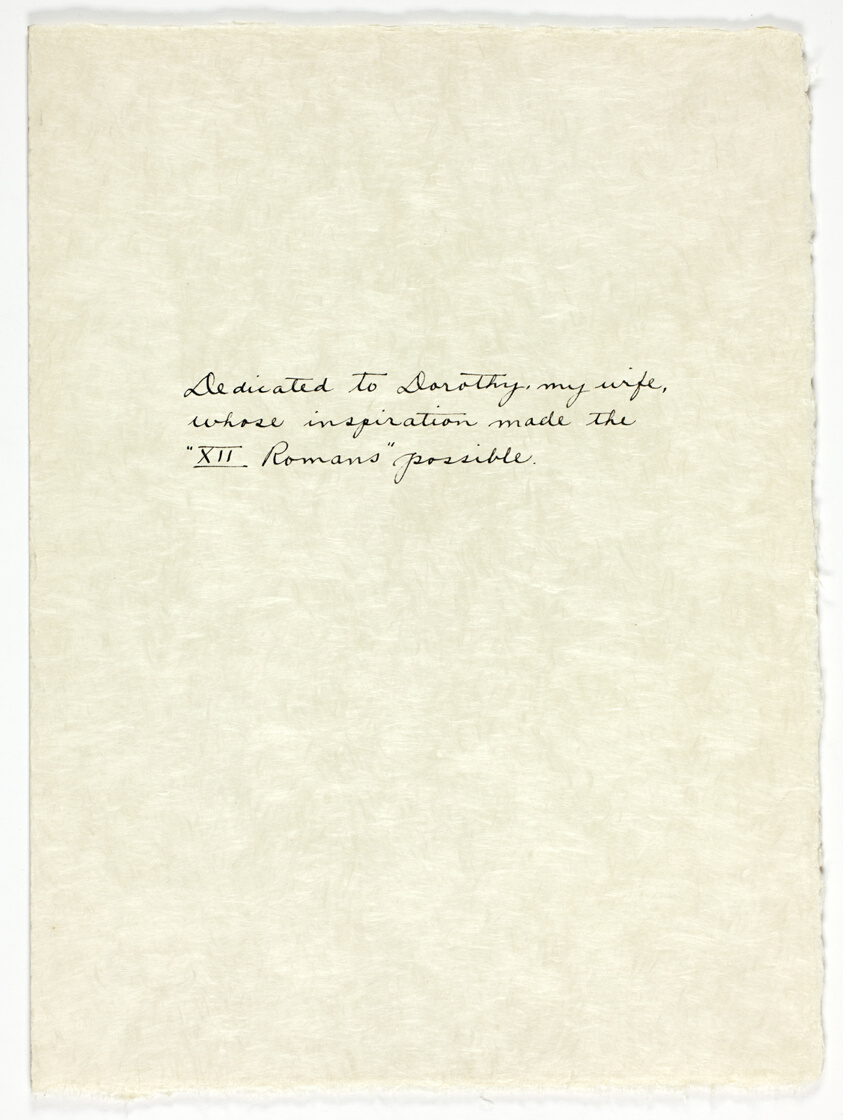 Dedication Page, from XII Romans