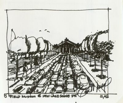 Chicago Travel Sketches, "Looking South", Field Museum