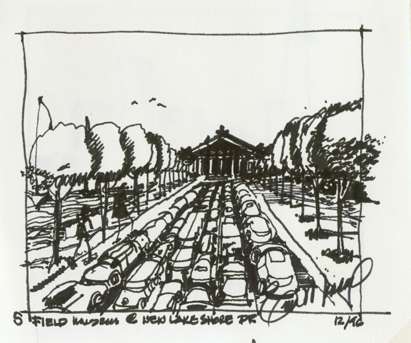 Chicago Travel Sketches, "Looking South", Field Museum