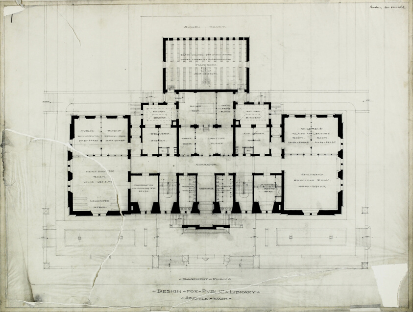 Seattle Public Library, Seattle, Washington, Basement Plan