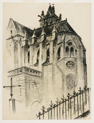 French Cathedral, Travel Sketch