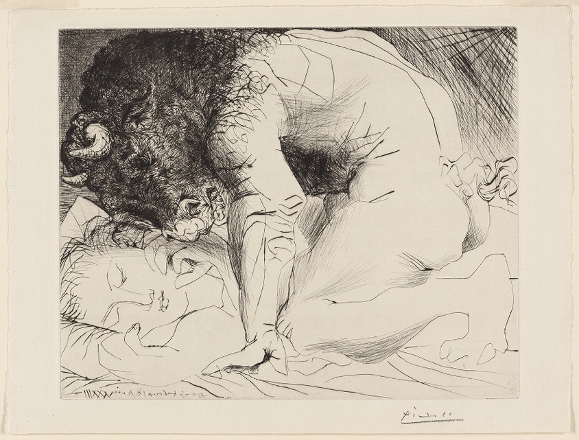 Minotaur Caressing Sleeping Woman, from the Vollard Suite