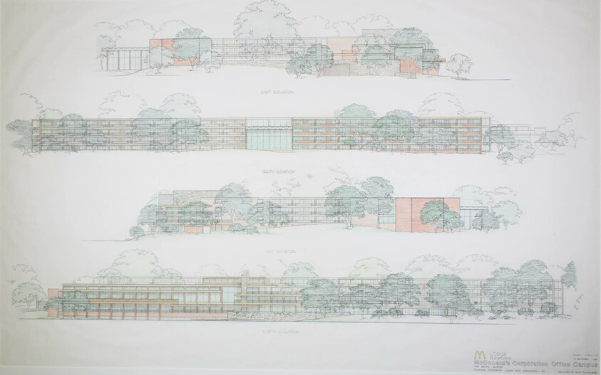 McDonald's Corporation Headquarters Office Campus, Oakbrook, Illinois, Elevation