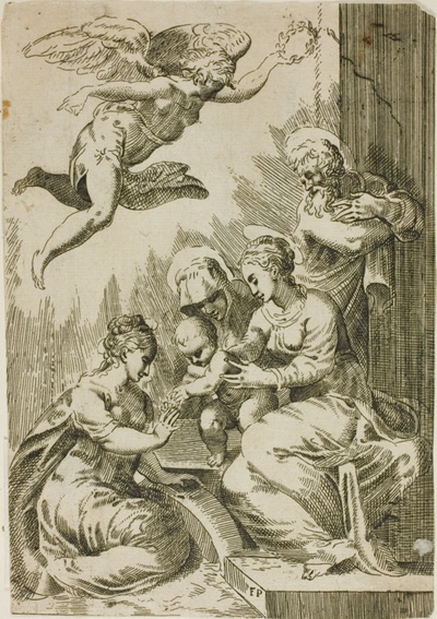 Holy Family Crowned by an Angel