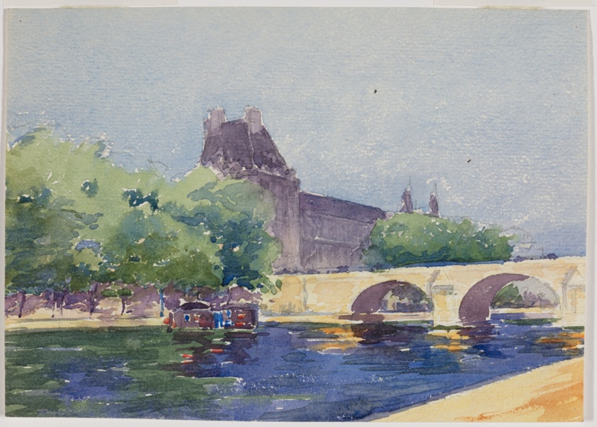 Arched Bridge Across Seine River, Paris, France, Perspective