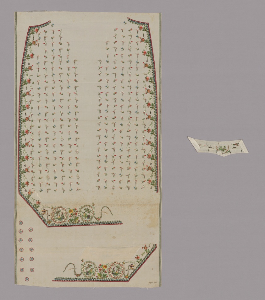 Embroidered Fabric for a Man's Waistcoat Front