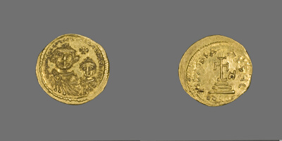 Solidus (Coin) Portraying Heraclius and His Son Heraclius Constantine