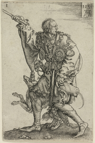 Master of Ceremonies with a Dog, plate one from the Large Wedding-Dancers