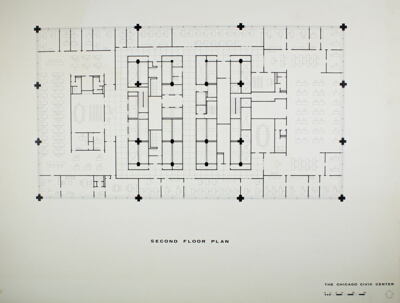 Chicago Civic Center, Chicago, Illinois, Second Floor Plan