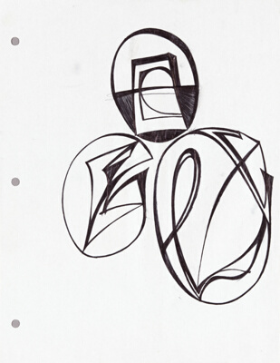 Sketch for Cover of Emigre, Issue No. 26, "All Fired Up"