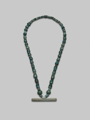 Beaded Necklace with Bar Pendant