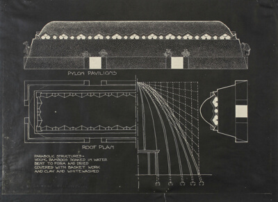 Pylon Pavilions, United Provinces Exhibition, Lucknow, India, Multiple Views