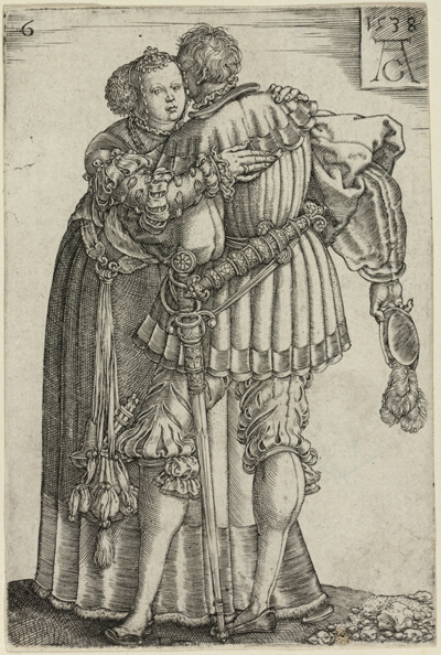 Couple Embracing, plate six from The Large Wedding-Dancers