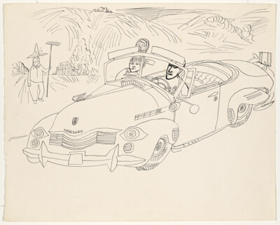 Untitled (Hedda Stern and Saul Steinberg in Cadillac)