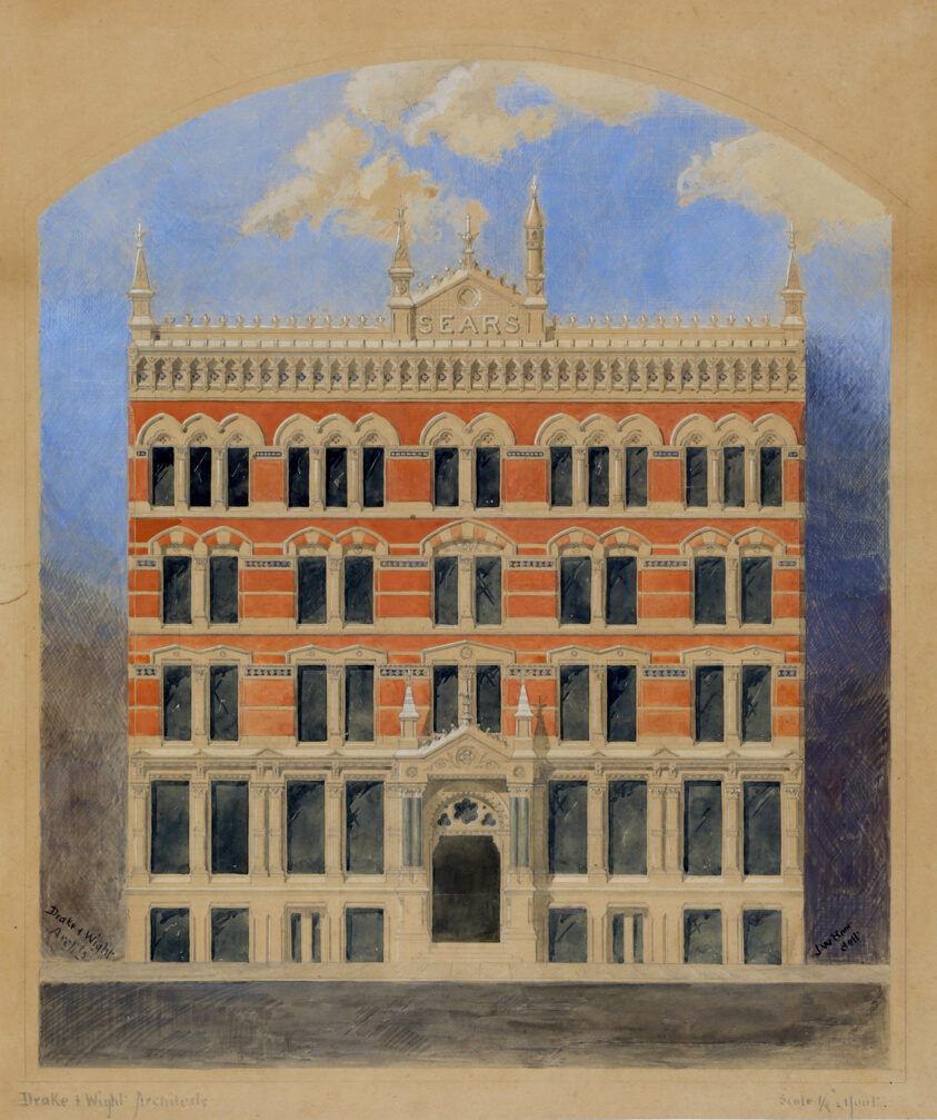 Sears Building, Chicago, Illinois, Elevation of Competition Drawing