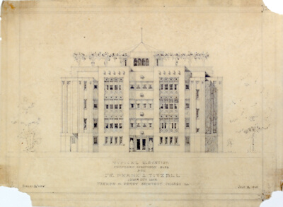 Dr. Frank L. Titzell Apartment Building, Iowa City, Iowa, Elevation