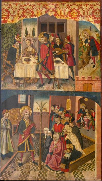 Saint Christopher Taking Leave of the King Who Feared Satan; Saint Christopher and His Converts