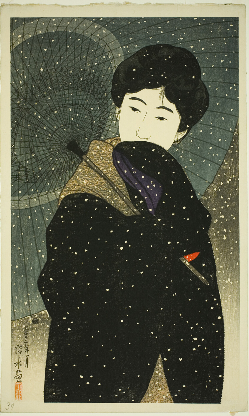 Snowy Night, from the series "New Twelve Images of Modern Beauties"